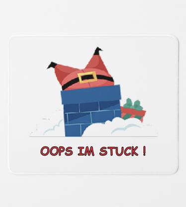 MiTrends Big Fat Santa Got Stuck: Christmas Printed Mousepad Non Slip Base Mousepad