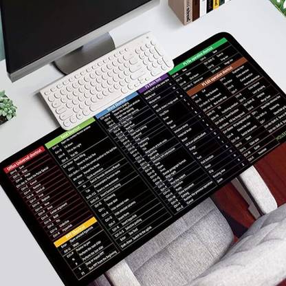 Alesso Anti-Slip Keyboard Pad with Office Excel Software Shortcuts Key Patterns Non Slip Base Dual Sided Mousepad
