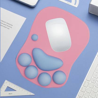 Lyla Mouse Pad Cat Paw with Wrist Support for Home Office Comfortable pink Mousepad