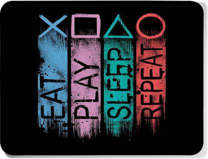 DIGIVEENAL Eat Play Sleep Repeat Printed Mouse Pad for Computer & Laptop (22.5cm x 19cm) Non Slip Base Mousepad