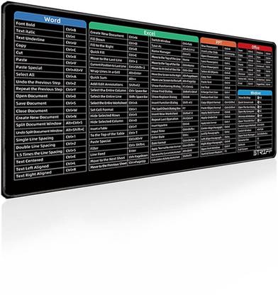 Froxell Store Clear Extended Large Cheat Sheet Mouse Pad, Large Rubber Base Mice Desk Mat K1 Mousepad