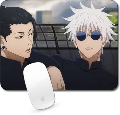 Times Comic Jjk Gojo & Geto Funny Moments Mousepad With Printed Rubber Base For PC & Gaming Non Slip Base Mousepad