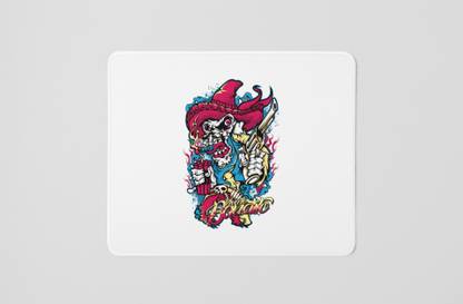 Rushaan Ugly creature - horror themed printed white gaming mousepad Non Slip Base Mousepad