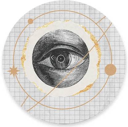 The Custom Crow Celestial Single Eye Round Mousepad Non Slip Base Mousepad
