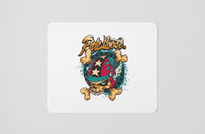 NarayaniCollectionss Ride Loose, horror themed printed white gaming mousepad Non Slip Base Mousepad