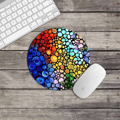 Shoppers Bucket Flow Flower Round Mouse pad Non Slip Base Mousepad