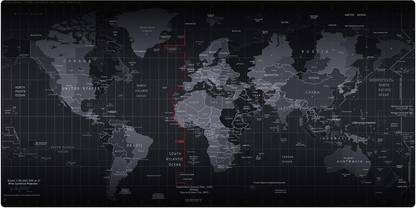 Inovera World Map Extended Gaming Mouse Pad Mat (Black) Mousepad