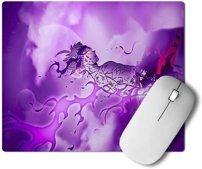 MUGSIP Black Clover Asta purple Printed Mouse Pad for PC Gaming Non Slip Base Dual Sided Mousepad