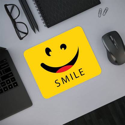 Millionminds Smile Emoji Printed 3mm Thick Mouse Pad for PC/Laptop/Computer Non Slip Base Mousepad