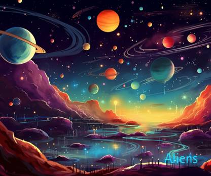 Aliens Gaming Mouse Pad, Precision, Non-Slip Rubber Base, Smooth Cloth Surface, Space Non Slip Base Mousepad