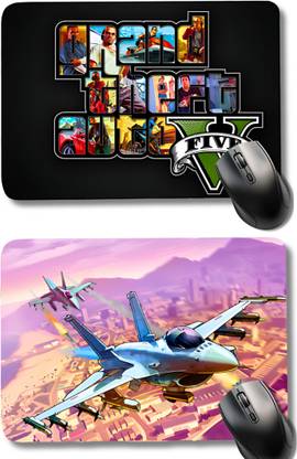 Nexix GTA V Theme Printed Mousepad, Gaming Mousepad (Pack Of 2) Non Slip Base Mousepad