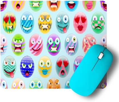 PrintingZone Smiley Emoji Mouse Pad (9 X 7 Inch) Printed Mouse Pad For PC Pack of 1(ESMP-32) Non Slip Base Mousepad