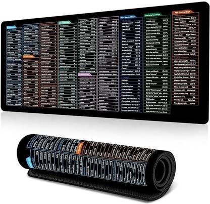 HVG TRADERS Large Gaming Mouse Pad, Office Software Excel English Shortcut Keys Mouse Pad Non Slip Base Dual Sided Mousepad