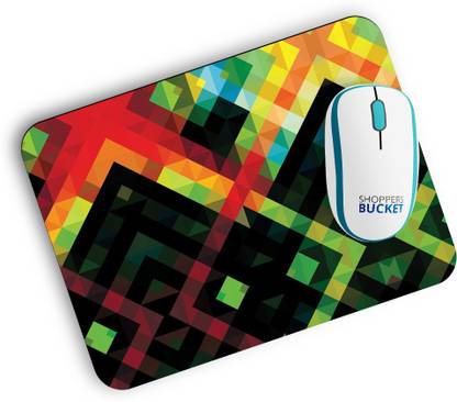 Shoppers Bucket Color Abstract Non Slip Base Mousepad
