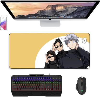 Times Comic JJK Gojo Geto And Shoko Large Mouse Pad For Laptop Desktop And Gaming Pc Mousepad
