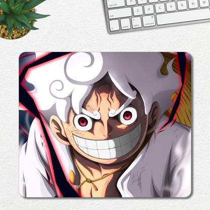 Ourrble White Hair Monkey D Luffy Mouse pad with Anti-Slip Rubber Base & Smooth Control Non Slip Base Mousepad