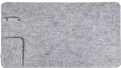 OON Large Felt Desk Mat Mouse Pad for Office & Gaming with 1 Pocket & 2 Holders –(Grey) Desk Organizer Non Slip Base Mousepad