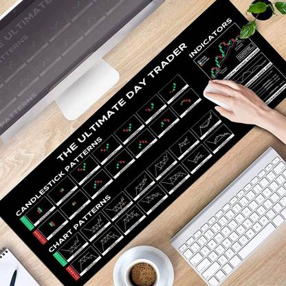 ShoppoStreet Stock Market Keyboard Mat, Trader Investor Large Gaming Pad for Keyboard& Mouse Non Slip Base Mousepad