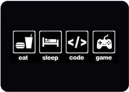 RAWAT TRADERS Eat Sleep Code Game Mouse Pad FKMP0018 Non Slip Base Mousepad