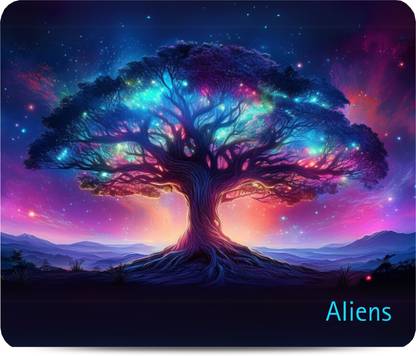 Aliens Gaming Mouse Pad, Precision, Non-Slip Rubber Base, Smooth Cloth Surface, Space Non Slip Base Mousepad