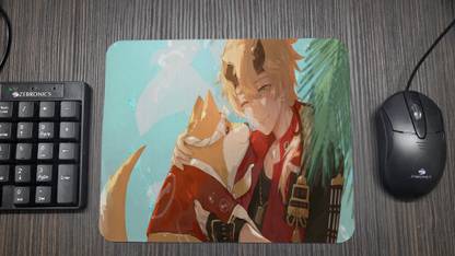 Hum Bhi Trendy Genshin Impact Thoma | Anime Game (23 x 19 cm) Non Slip Base Mousepad