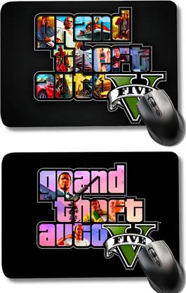 Nexix GTA V Theme Printed Mousepad, Gaming Mousepad (Pack Of 2) Mousepad