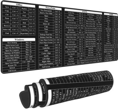 jyot creation Keyboard Shortcuts Mouse Mat, Quick Key Super Large Keyboard Pad Non Slip Base Mousepad