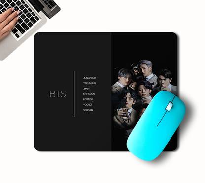 NH10 DESIGNS BTS ARMY BTS LOGO Printed Rectangle Gaming Mousepad For Desktop - BBJBTSRMP 47 Non Slip Base Mousepad