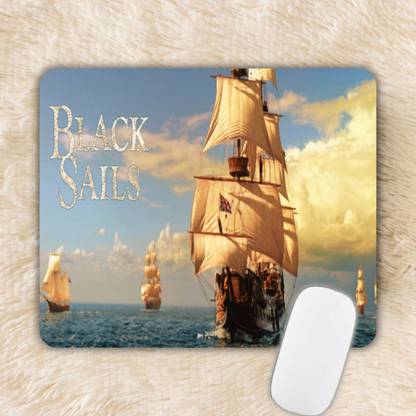 GTROX BLACK SAILS Ship Printed, Ultra Smooth Scrolling with WATERPROOF (7.5 inX 9.0in) Mousepad
