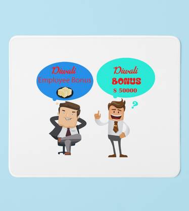 Rushaan Expectation vs Reality Mouse Pad - Diwali Bonus Dilemma Non Slip Base Mousepad