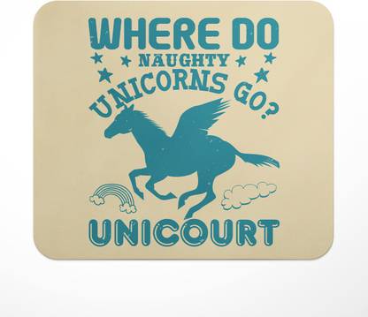 LASTWAVE Where Do Naughty Unicorns Go Unicourt, Unicorn Graphic Printed Mousepad Non Slip Base Mousepad