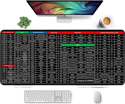 Yunideq Homes anti-slip keyboard pad with shortcut key patterns mouse Non Slip Base Mousepad