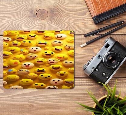 BYSR FASHION Emoji Mousepad Anti Slip Printed Mouse Pad For Computer (9X7 Inch) AP-659 Non Slip Base Mousepad