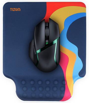 Tizum Gel Mouse Pad with Cushion Wrist Support & Pain Relief, Non-Slip Rubber Base Mousepad