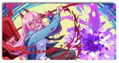 Gifting Domus Mouse Pad Desk Mat with Chainsaw Man Digital Art Design, Anti-Skid Rubber Base Non Slip Base Mousepad