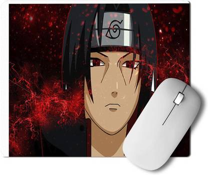 MUGSIP Itachi Uchiha face Naruto Anime Printed Mouse Pad for PC Gaming Non Slip Base Dual Sided Mousepad