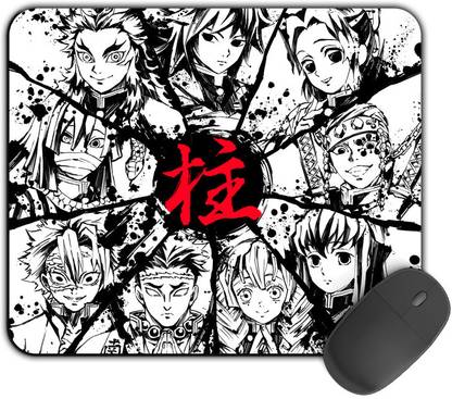 Kirmada Printed Designer Mouse Pad B&W Hashira Non-Slip Demon Slayer Non Slip Base Mousepad