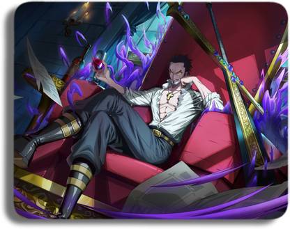Inkaura Anime Printed MousePad (9inch x 7inch) -One Piece Mihawk Design Ideal For Gaming Non Slip Base Mousepad