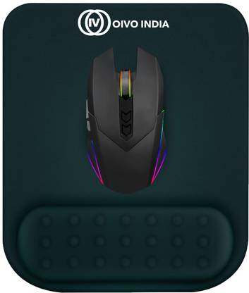 OIVO INDIA Rama Green Gel Mouse Pad Wrist Rest Memory-Foam Ergonomic Cushion Wrist Support Non Slip Base Mousepad