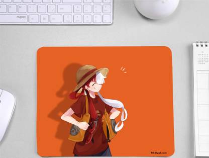 InkWynk One Piece Red Animated Movie Character Design | Rectangle Shape Non Slip Base Mousepad