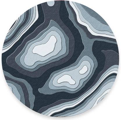 The Custom Crow Topographic Contour Abstract Art Textured Round Mouse Pad Non Slip Base Mousepad