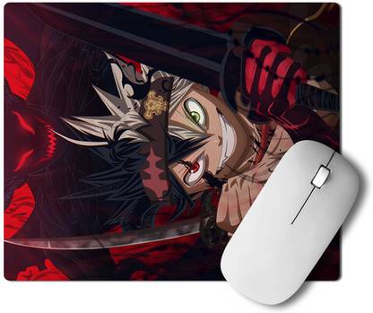 MUGSIP Black Clover Asta and demon Printed Mouse Pad for PC Gaming Non Slip Base Dual Sided Mousepad