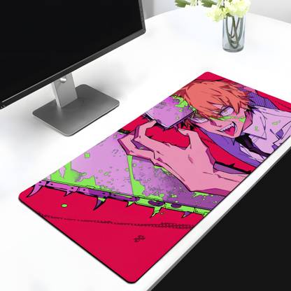 Teesown Chainsaw Man anime large mouse pad - Denji Extended Rubber Base deskmat Non Slip Base Mousepad