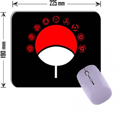 Gfylo Uchiha Logo with Sharingan eyes Printed Mouse pad Smooth Surface and anti-Slip Non Slip Base Mousepad