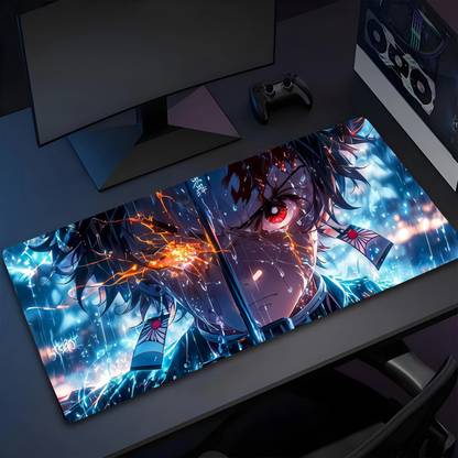 Eshaaver Laptop/Desktop Mat Demon slayer Animie Tanjiro Printed Anti-Fray Cloth -HQDS051 Non Slip Base Mousepad