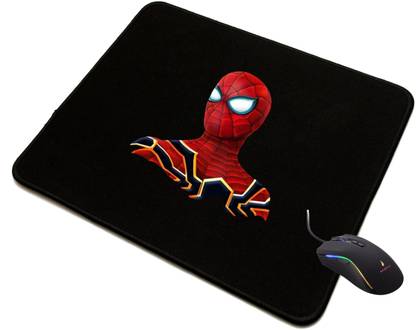 SHREENKRAFT Spider Man Best Printed Black Rubber Mouse Pad Non Slip Base Mousepad