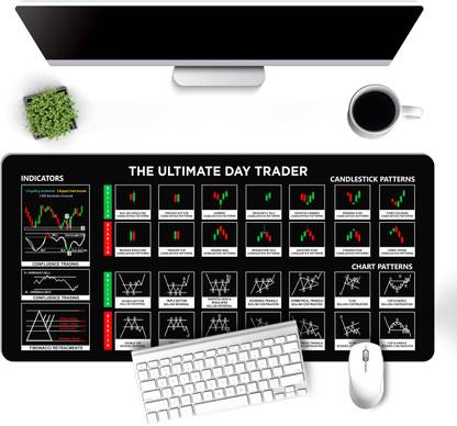 CLICKEDIN Anti-Slip Desk Pad/Mouse Pad large For Desktop Stock Market Smooth Cloth Deskpad Mousepad