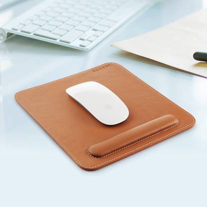 CLADDANDCRAFT Vegan Leather Mouse Pad with Wrist Rest Mousepad