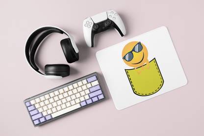 Rushaan Chilling Emoji Inside the Pocket- Emoji Printed Mousepad For Emoji Lovers Non Slip Base Mousepad