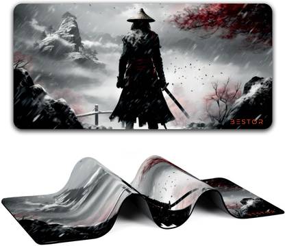 Bestor Anime Series Mouse Pad Samurai Warrior Mouse Pad Design Mouse Mat 60cmx34cm Non Slip Base Mousepad